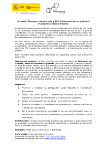Jornada “Jóvenes, voluntariado y TIC: Competencias en positivo