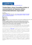 Triodos Bank y Koan Consulting reciben el reconocimiento de