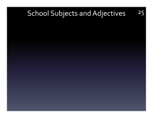 School Subjects and Adjectives