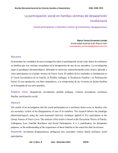 La participación social en familias víctimas de desaparición