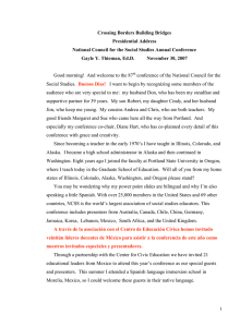 1 Crossing Borders Building Bridges Presidential Address National