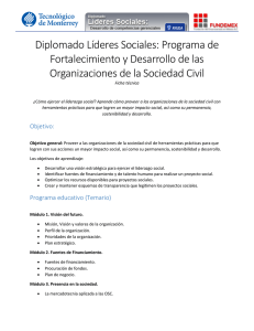 Diplomado Líderes Sociales: Programa de Fortalecimiento y