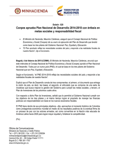 Conpes aprueba Plan Nacional de Desarrollo 2014