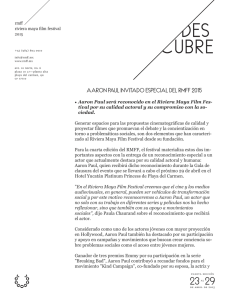 BOLETIN Aaron Paul invitado especial del RMFF