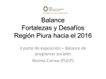 Balance Fortalezas y Desafíos Región Piura hacia el 2016