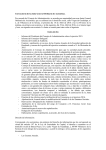 Convocatoria Junta General Ordinaria de