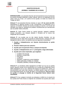 ASUNTOS SOCIALES (NORMAS Y BAREMOS DE AYUDAS