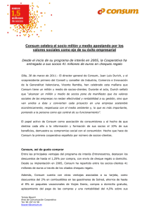 Consum celebra el socio millón y medio apostando por los valores