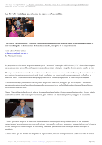 La UTEC fortalece enseñanza docente en Cuscatlán