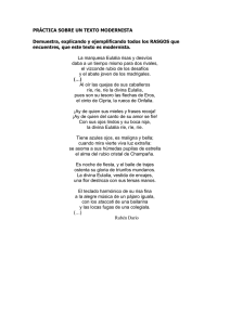 PR&Aacute;CTICA SOBRE UN TEXTO MODERNISTA