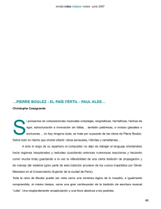 PIERRE BouLEZ - EL PAíS FÉRTIL - PAuL KLEE…