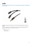 Cable de audio stereo Jack 3,5 mm con splitter para móviles y