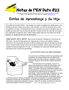 Estilos de Aprendizaje y Su Hijo