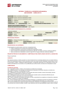 HISTORIA Y TEORÍA DE LA INTERPRETACIÓN MUSICAL GUÍA