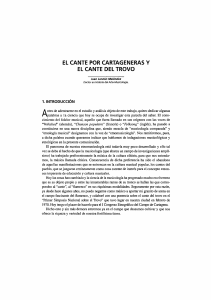 EL CANTE POR CARTAGENERAS Y EL CANTE DEL TROVO