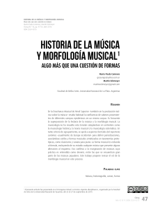 Historia de la música y morfología musical1