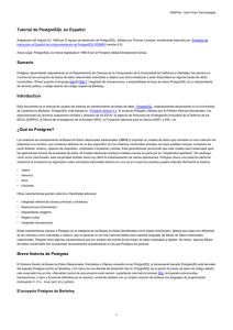 Tutorial de PostgreSQL en Español Sumario Introduction ¿Qué es
