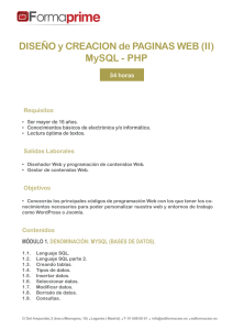 DISEÑO y CREACION de PAGINAS WEB (II) MySQL