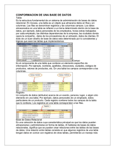 conformacion de una base de datos