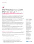 McAfee Database Event Monitor for SIEM Ficha Técnica