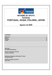 2008-08-31 INFORME DE TURISMO Portugal, Rusia, Polonia, Japon