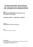 III ENCONTRO NACIONAL DE ARQUIVOS MUNICIPAIS