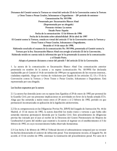 Comité contra la Tortura, caso Encarnación Blanco Abad vs. España