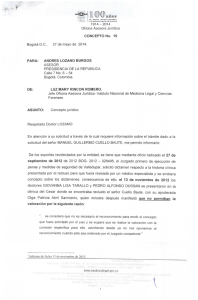 1914-2014 Oficina Asesora Jurídica CONCEPTO No. 15 Bogotá DC