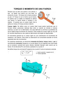 TORQUE O MOMENTO DE UNA FUERZA τo = r x F