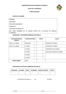 INSCRIPCI&Oacute;N ESCUELA MUNICIPAL DE M&Uacute;SICA OLIVA DE LA