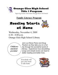 Reading Starts at Home - Orange Glen High School