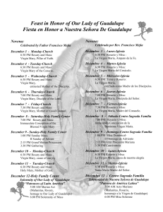 Feast in Honor of Our Lady of Guadalupe Fiesta en Honor a Nuestra