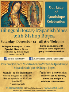 Bilingual Rosary at 11:30am Spanish Mass at Noon celebrated by