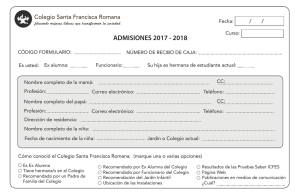formulario web admisiones - Colegio Santa Francisca Romana