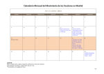 Calendario Mensual del Movimiento de los Focolares en Madrid