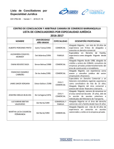 Lista de Conciliadores 2016-2017