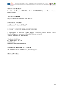 Resultados del Proyecto LIFE-MedioAmbiente MACROPHYTES