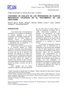 Título: Contenido de oxalato en preparados de plantas medicinales