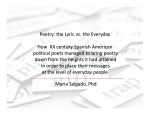 Poetry: the Lyric vs. the Everyday How XX century Spanish