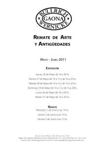 Cat&aacute;logo de Objetos en Subasta - Bullrich, Gaona, Wernicke SRL