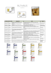 CODIGO TIPO DE T&Eacute; PRODUCTO CATA COLOR