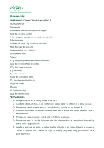 burritos de pollo con salsa chipotle