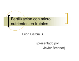 Fertilización con micro nutrientes en frutales