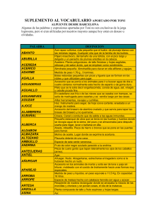 suplemento al vocabulario aportado por toni