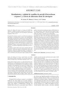 Rendimiento y calidad de semillas de perejil (Petroselinum crispum