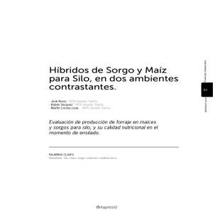 Híbridos de Sorgo y Maíz para Silo, en dos ambientes
