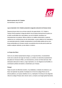 Nota de prensa de A.S. Cr&eacute;ation Gummersbach, mayo de 2015 Lujo