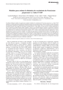 Modelos para estimar la din&aacute;mica de crecimiento de Pennisetum