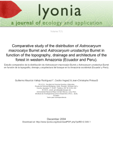 Comparative study of the distribution of Astrocaryum macrocalyx