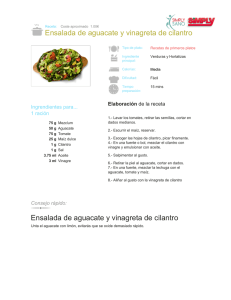 Ensalada de aguacate y vinagreta de cilantro Ensalada de